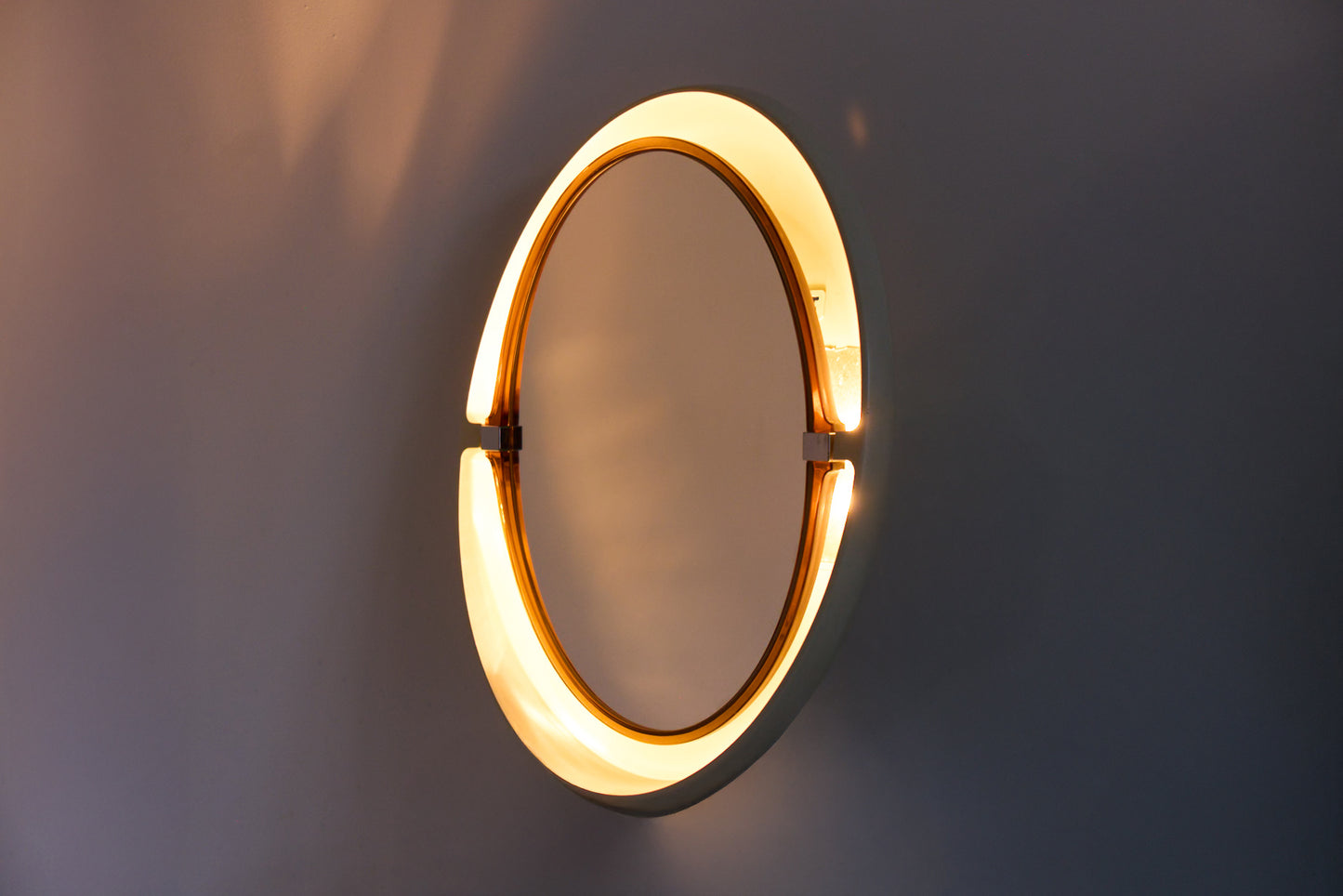 Alibert – Round Mirror with Integrated Frame, Europe 1970s-baan-collection-side