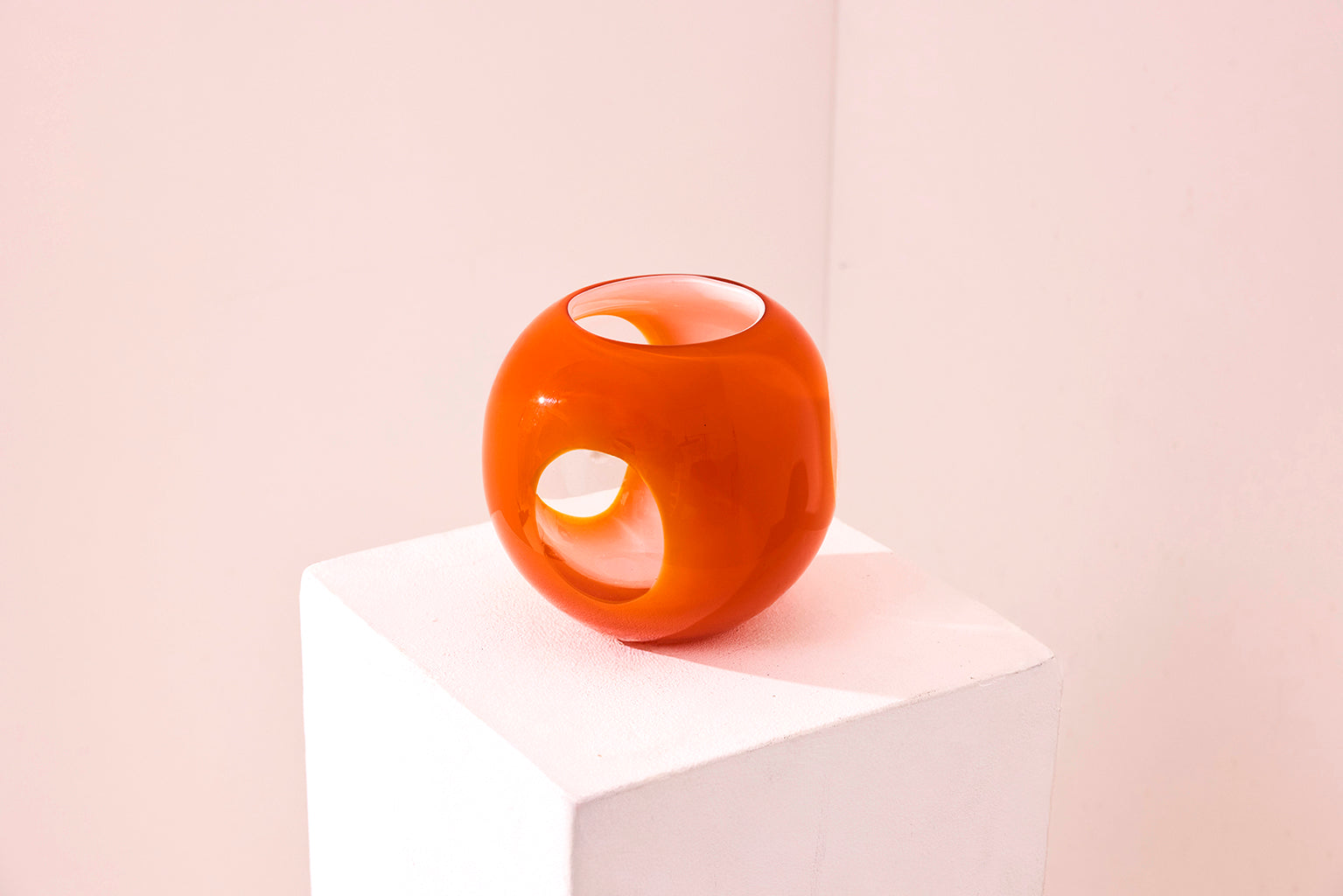 Orange Art Glass Vase – Unikat Handmade-baancollection-01